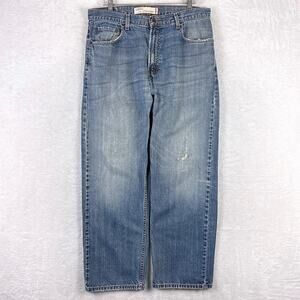 VTG Levis 569 Jeans Mens 34x32 Blue Faded Distressed Loose Straight Baggy Y2K